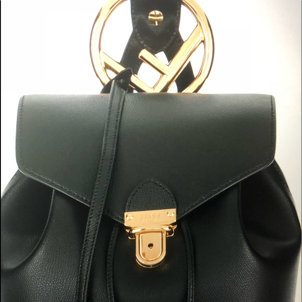 💜SOLD💜Authentic Fendi Black Leather Backpack New